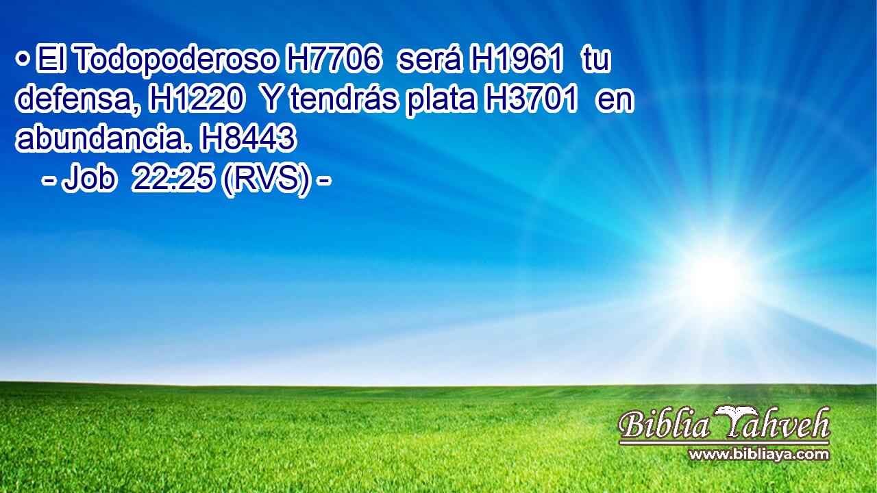 • El Todopoderoso H7706  será H1961  tu defensa, H1220  Y tendrás plata H3701  en abundancia. H8443  