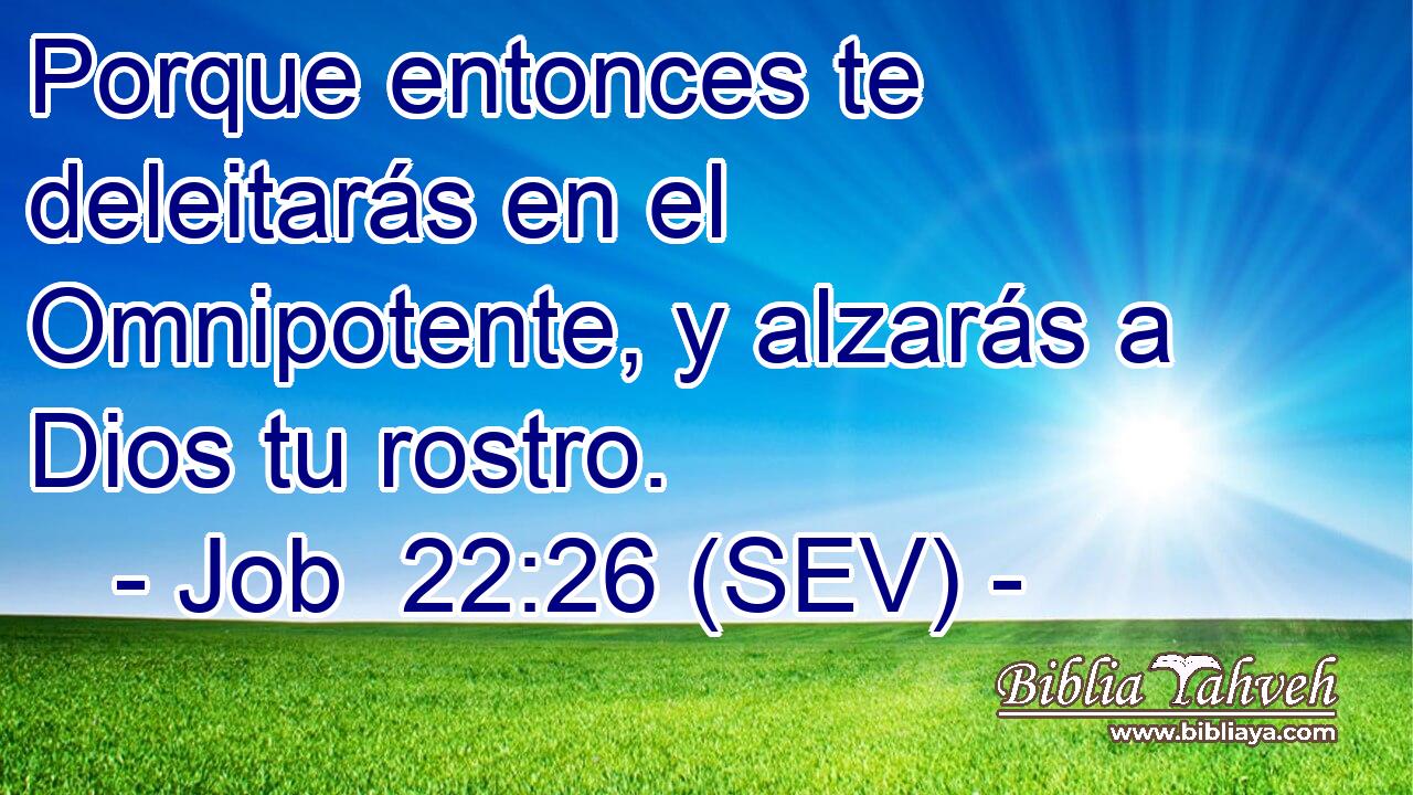 Porque entonces te deleitarás en el Omnipotente, y alzarás a Dios tu rostro.