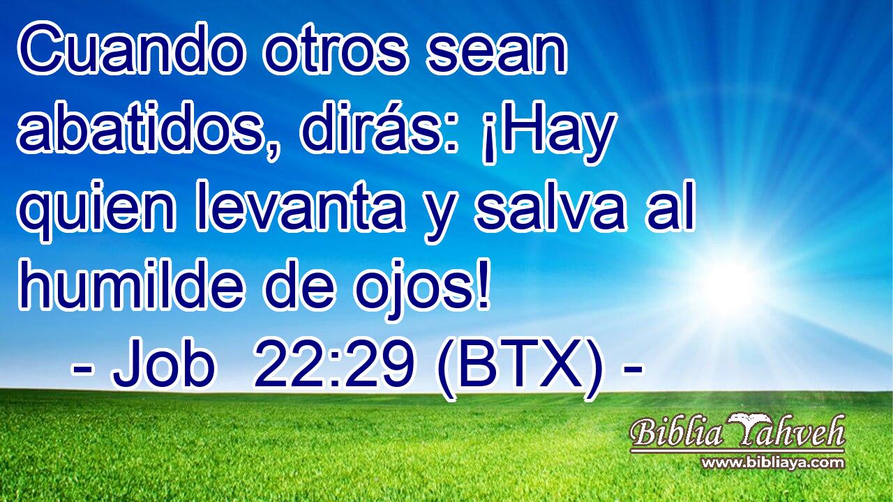 Cuando otros sean abatidos, dirás: ¡Hay quien levanta y salva al humilde de ojos!