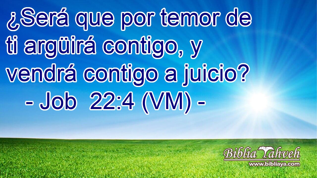  ¿Será que por temor de ti argüirá contigo, y vendrá contigo a juicio? 
