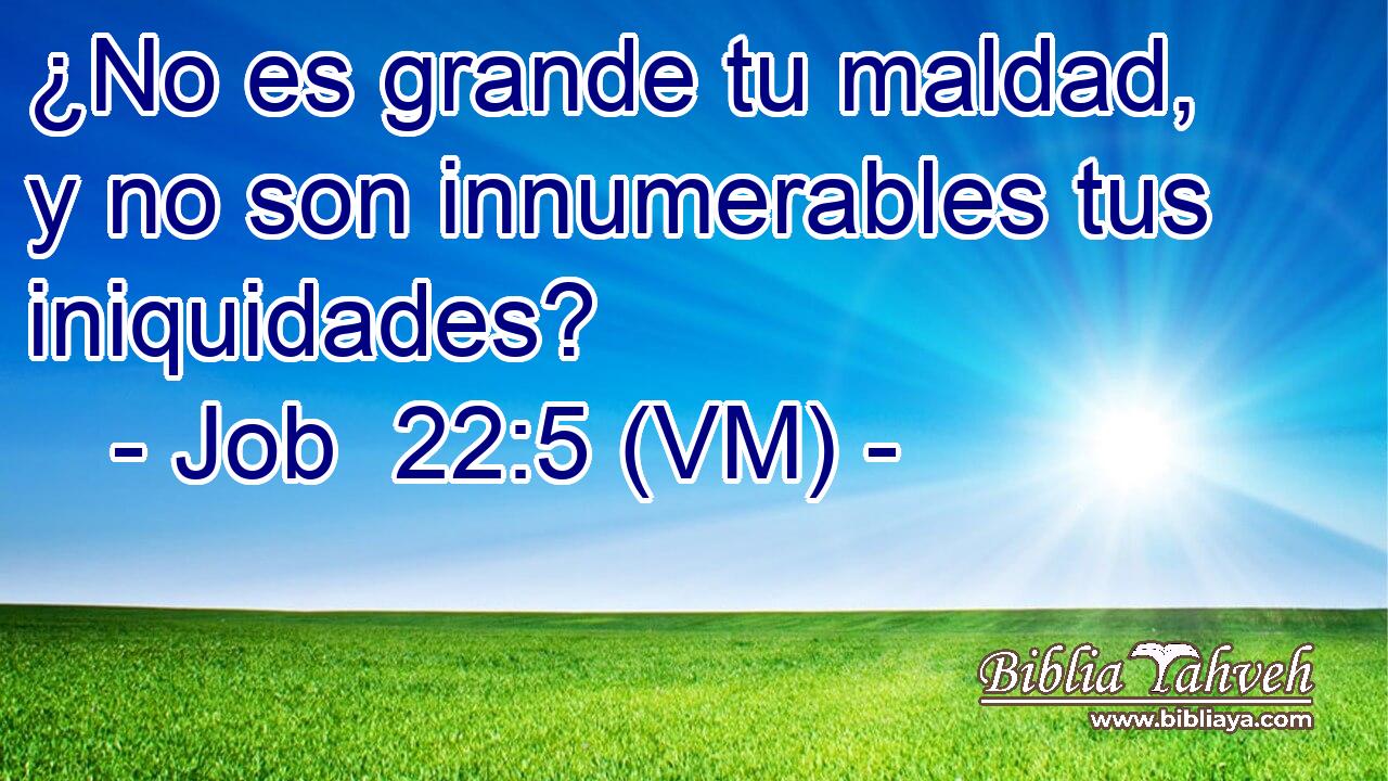  ¿No es grande tu maldad, y no son innumerables tus iniquidades? 