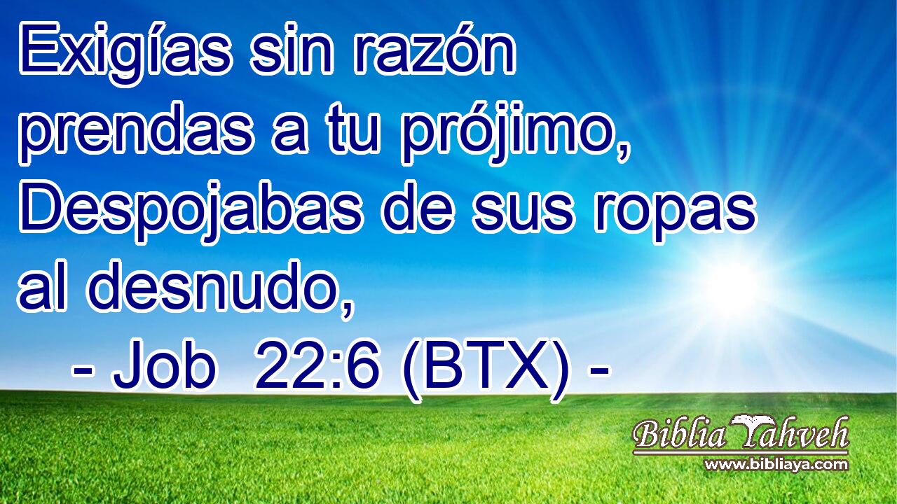 Exigías sin razón prendas a tu prójimo, Despojabas de sus ropas al desnudo,