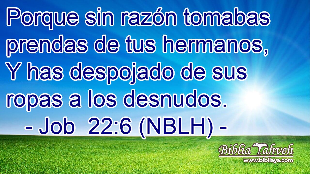  Porque sin razón tomabas prendas de tus hermanos, Y has despojado de sus ropas a los desnudos. 