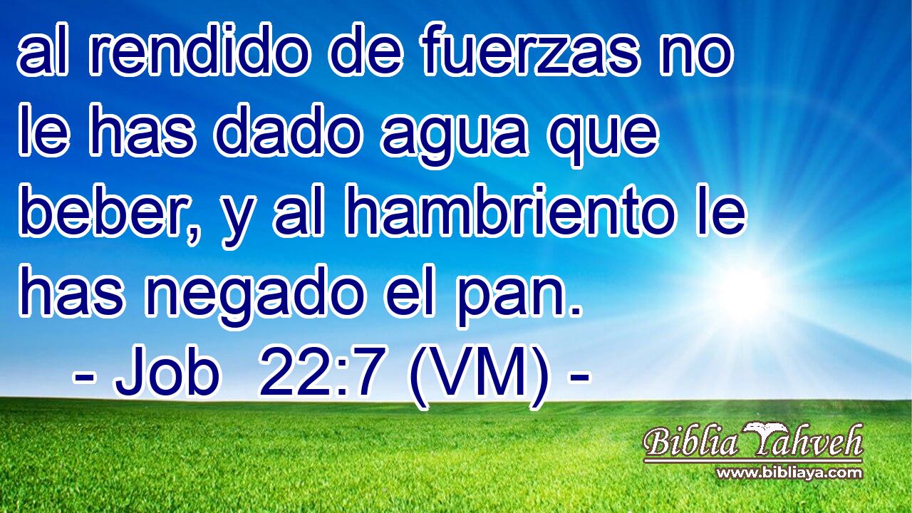  al rendido de fuerzas no le has dado agua que beber, y al hambriento le has negado el pan. 