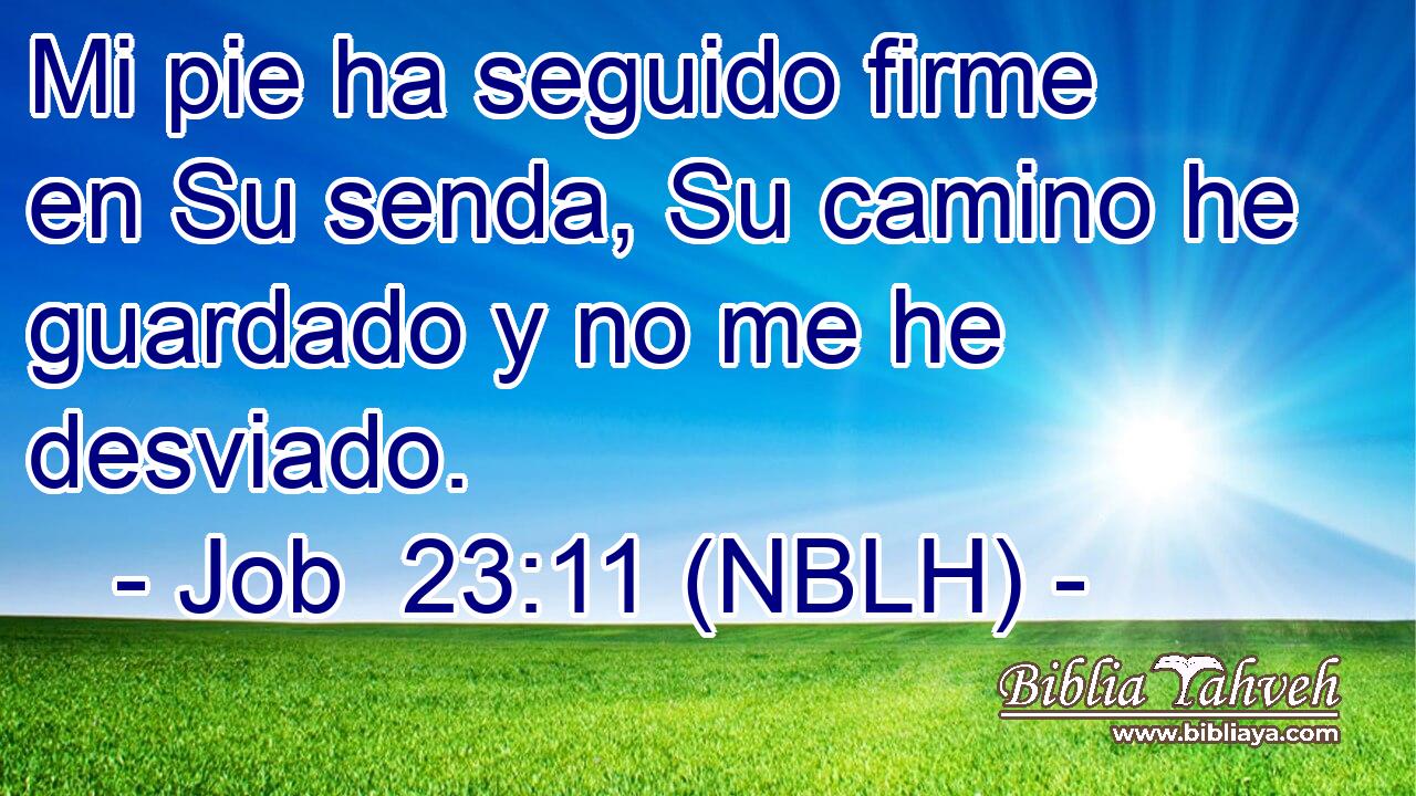  Mi pie ha seguido firme en Su senda, Su camino he guardado y no me he desviado. 