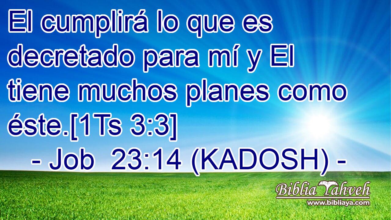  El cumplirá lo que es decretado para mí y El tiene muchos planes como éste.[1Ts 3:3] 