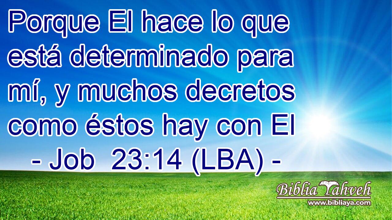 Porque El hace lo que está determinado para mí, y muchos decretos como éstos hay con El