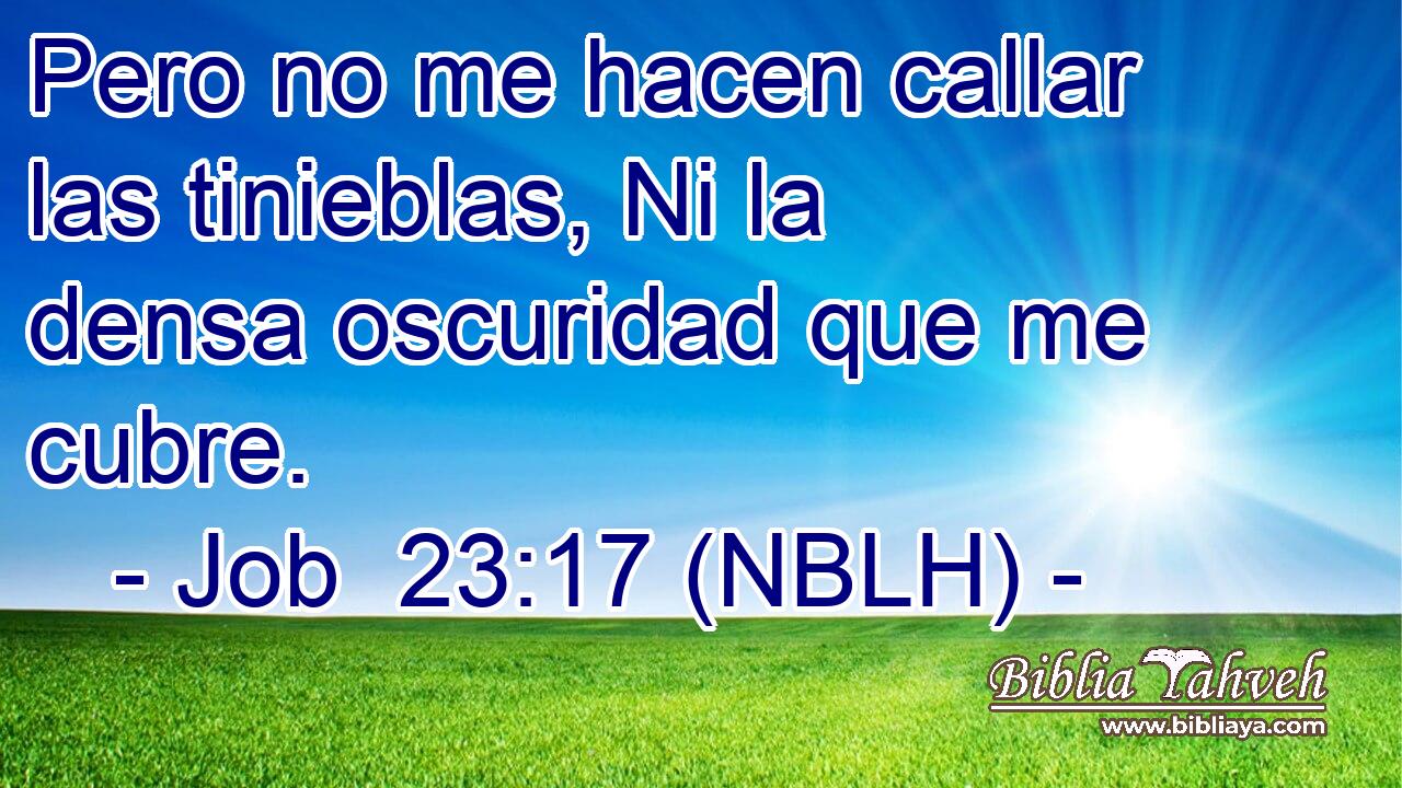  Pero no me hacen callar las tinieblas, Ni la densa oscuridad que me cubre. 