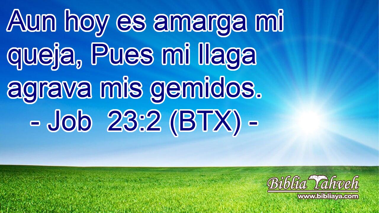 Aun hoy es amarga mi queja, Pues mi llaga agrava mis gemidos.