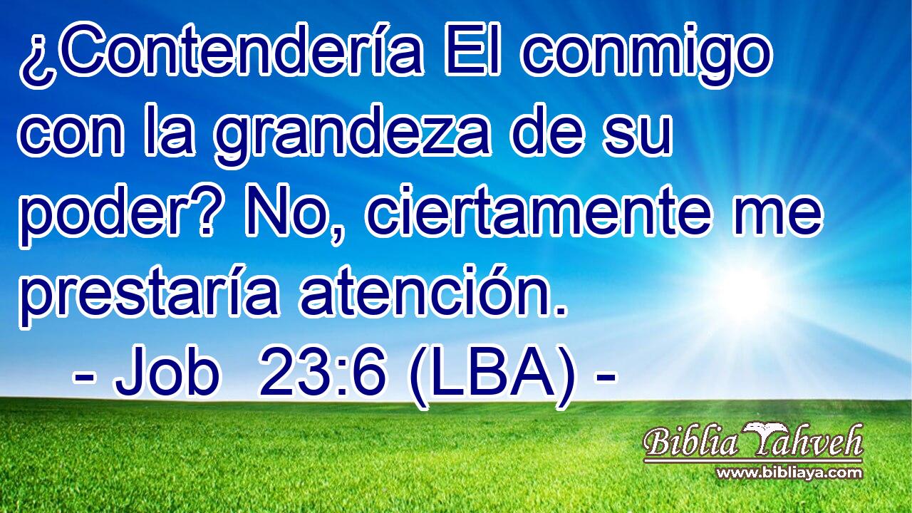 ¿Contendería El conmigo con la grandeza de su poder? No, ciertamente me prestaría atención.