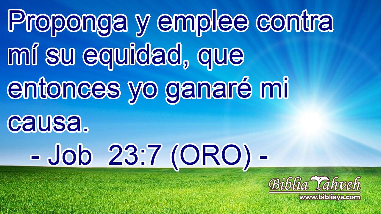  Proponga y emplee contra mí su equidad, que entonces yo ganaré mi causa. 