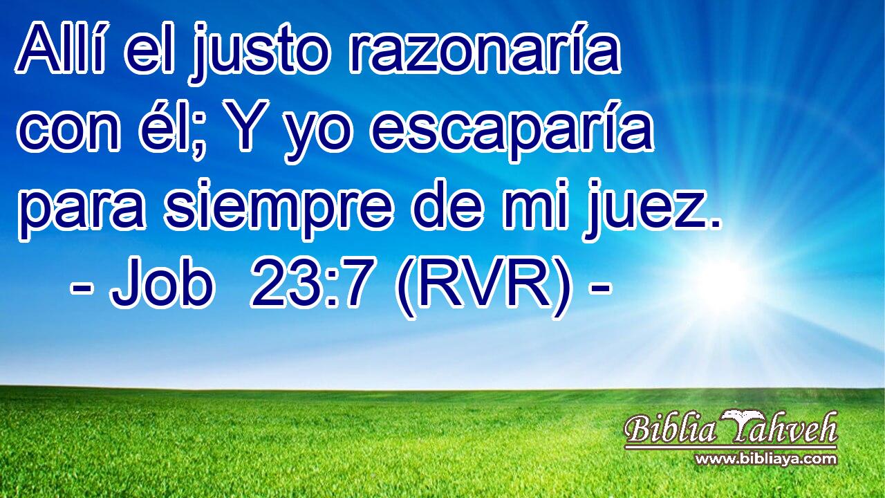 Allí el justo razonaría con él; Y yo escaparía para siempre de mi juez.