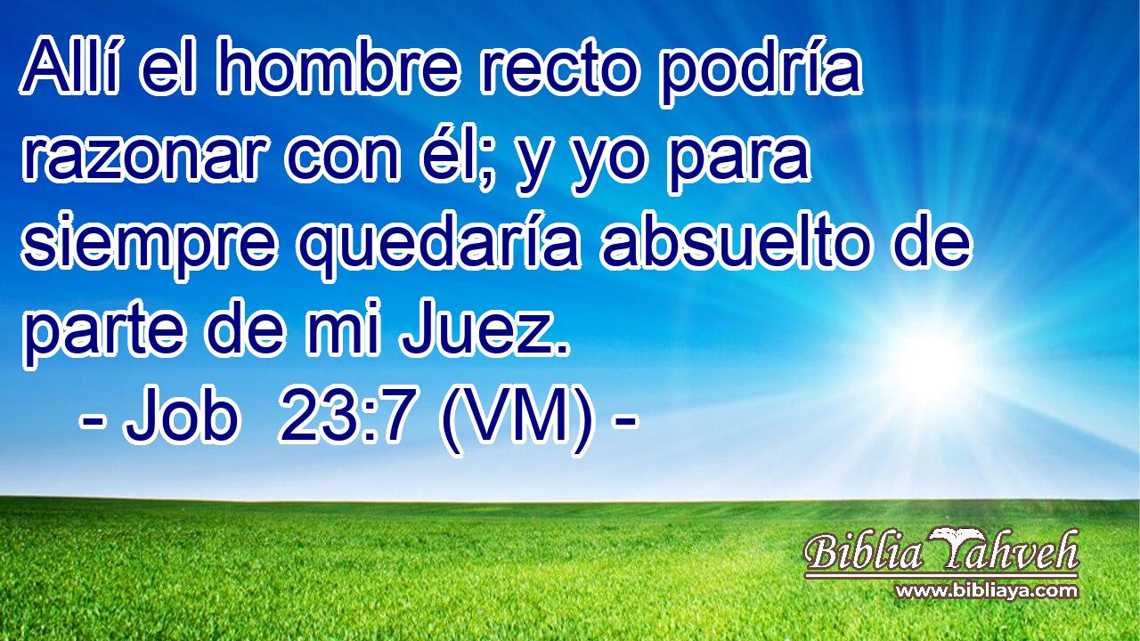  Allí el hombre recto podría razonar con él; y yo para siempre quedaría absuelto de parte de mi Juez. 