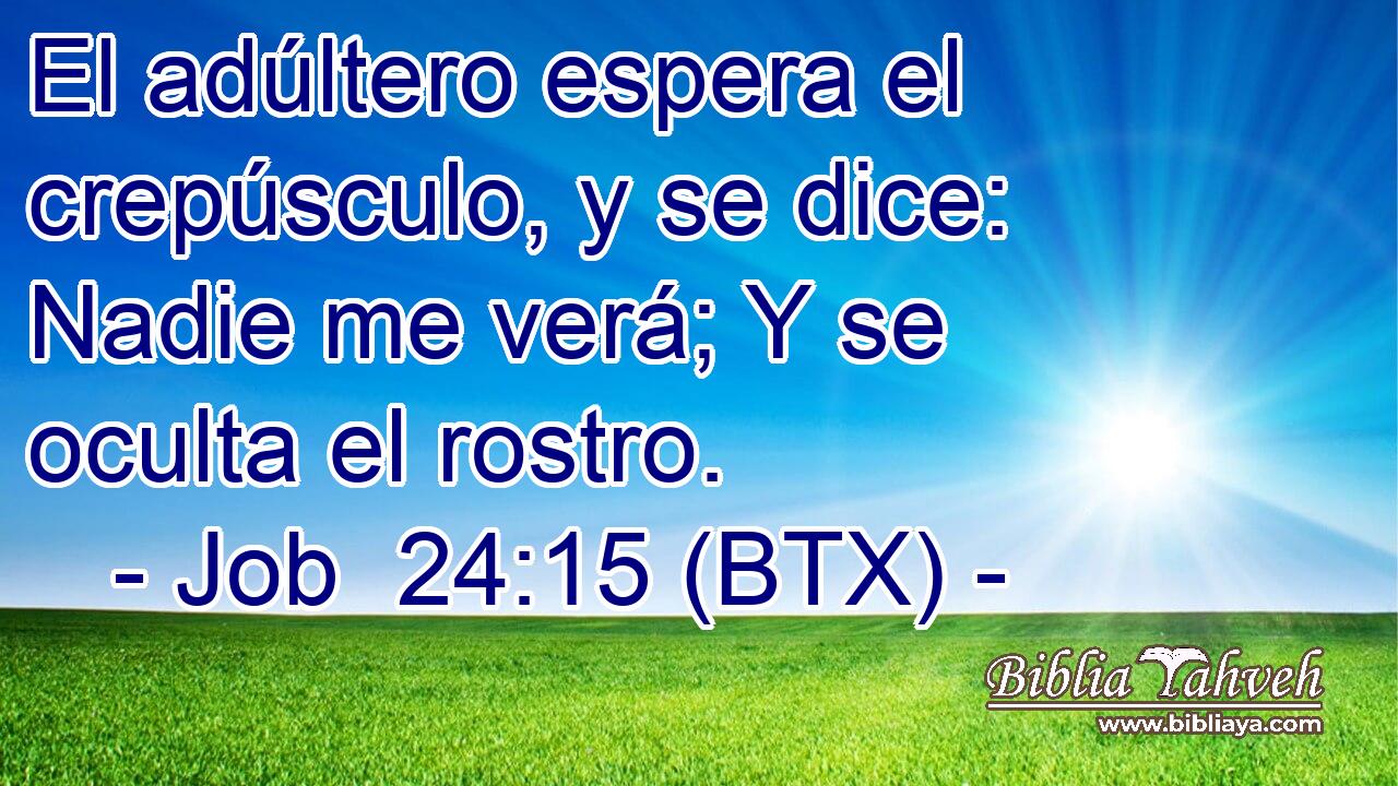 El adúltero espera el crepúsculo, y se dice: Nadie me verá; Y se oculta el rostro.