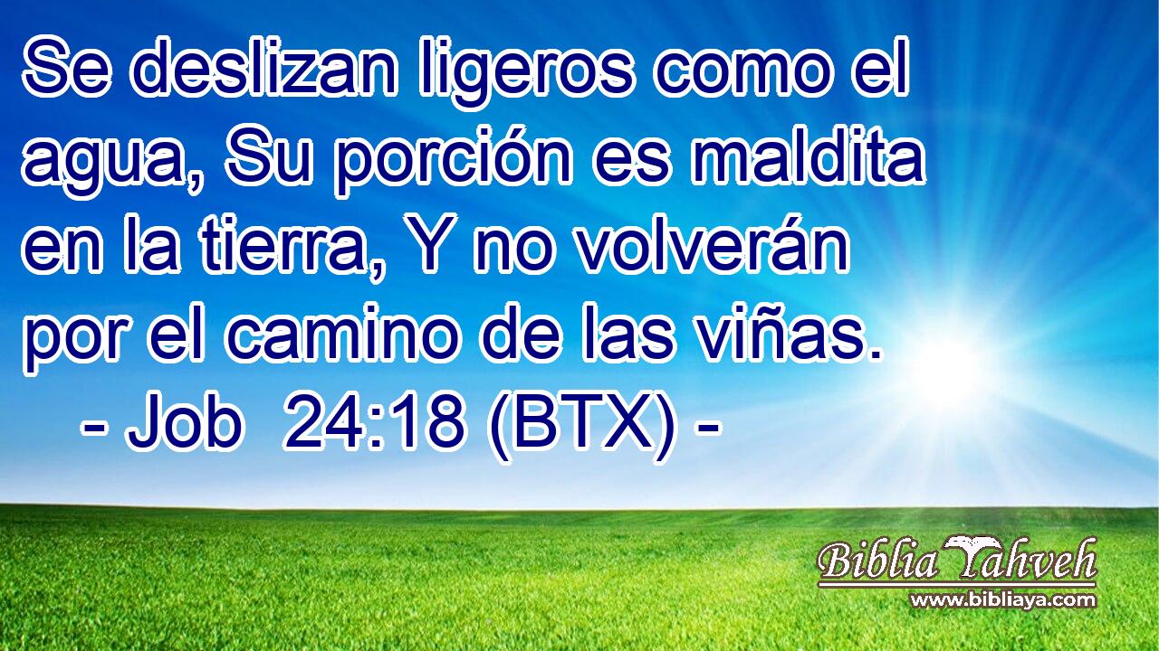 Se deslizan ligeros como el agua, Su porción es maldita en la tierra, Y no volverán por el camino de las viñas.