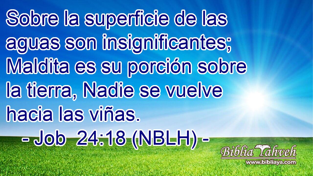  Sobre la superficie de las aguas son insignificantes; Maldita es su porción sobre la tierra, Nadie se vuelve hacia las viñas. 