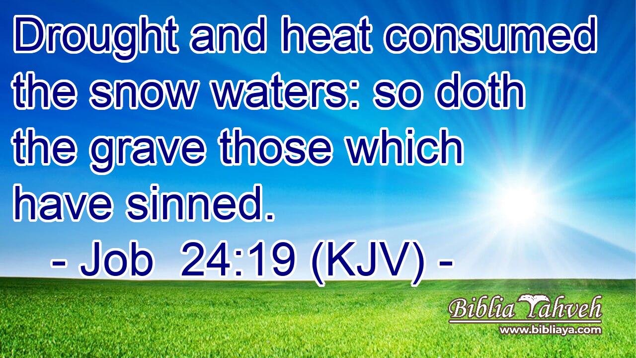 Drought and heat consumed the snow waters: so doth the grave those which have sinned.
