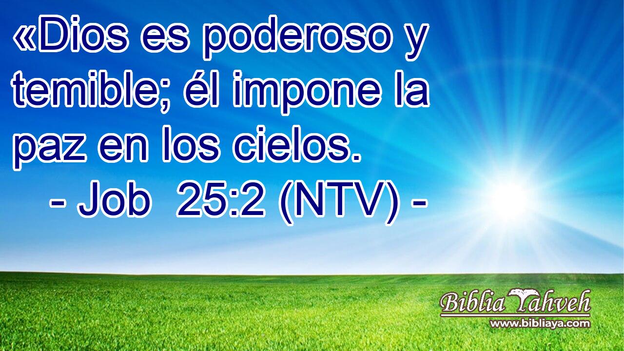 «Dios es poderoso y temible; él impone la paz en los cielos.