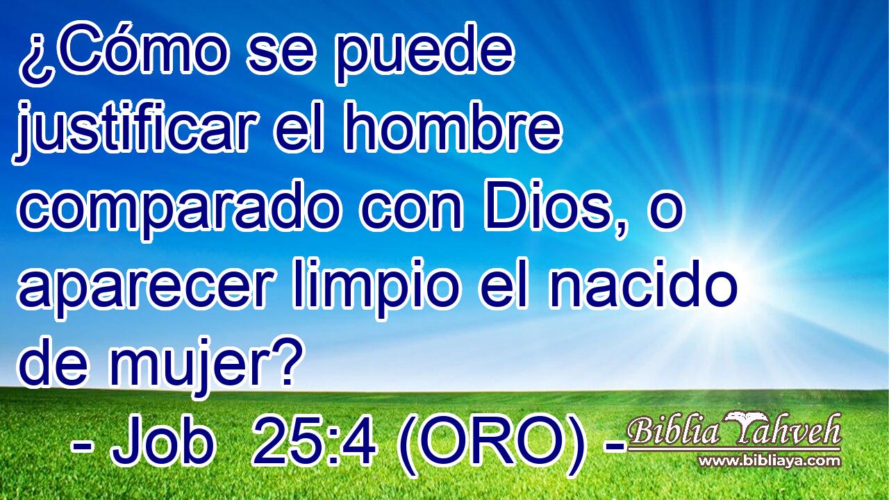  ¿Cómo se puede justificar el hombre comparado con Dios, o aparecer limpio el nacido de mujer? 