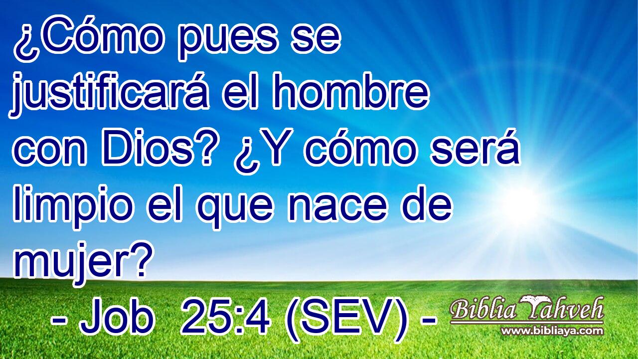 ¿Cómo pues se justificará el hombre con Dios? ¿Y cómo será limpio el que nace de mujer?