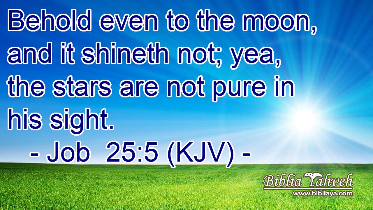 Behold even to the moon, and it shineth not; yea, the stars are not pure in his sight.