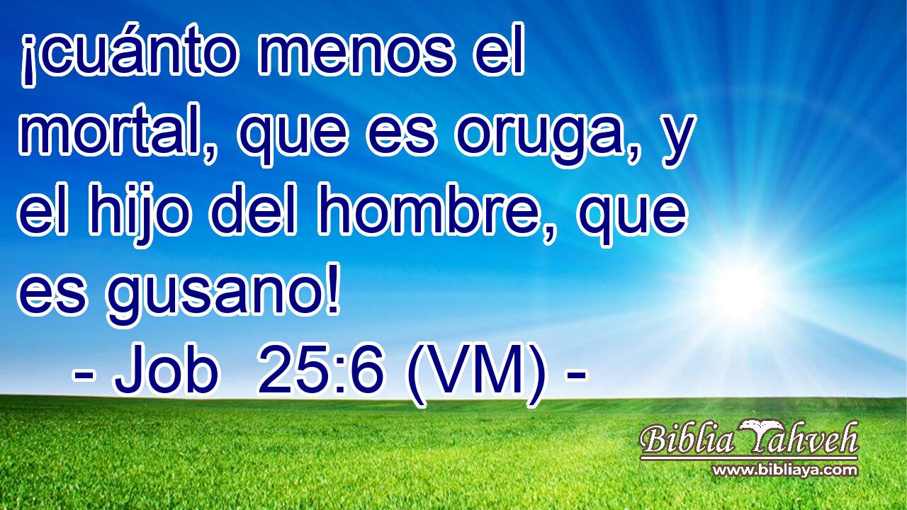  ¡cuánto menos el mortal, que es oruga, y el hijo del hombre, que es gusano! 