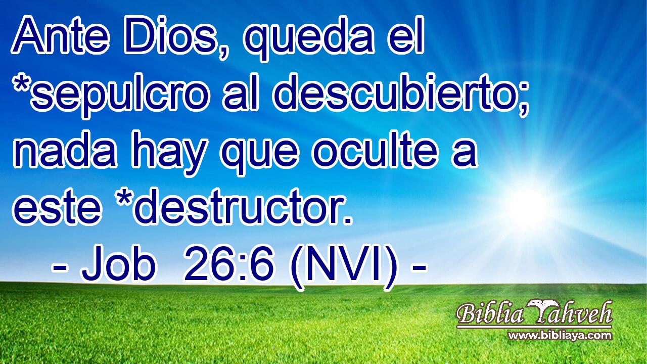  Ante Dios, queda el *sepulcro al descubierto; nada hay que oculte a este *destructor. 
