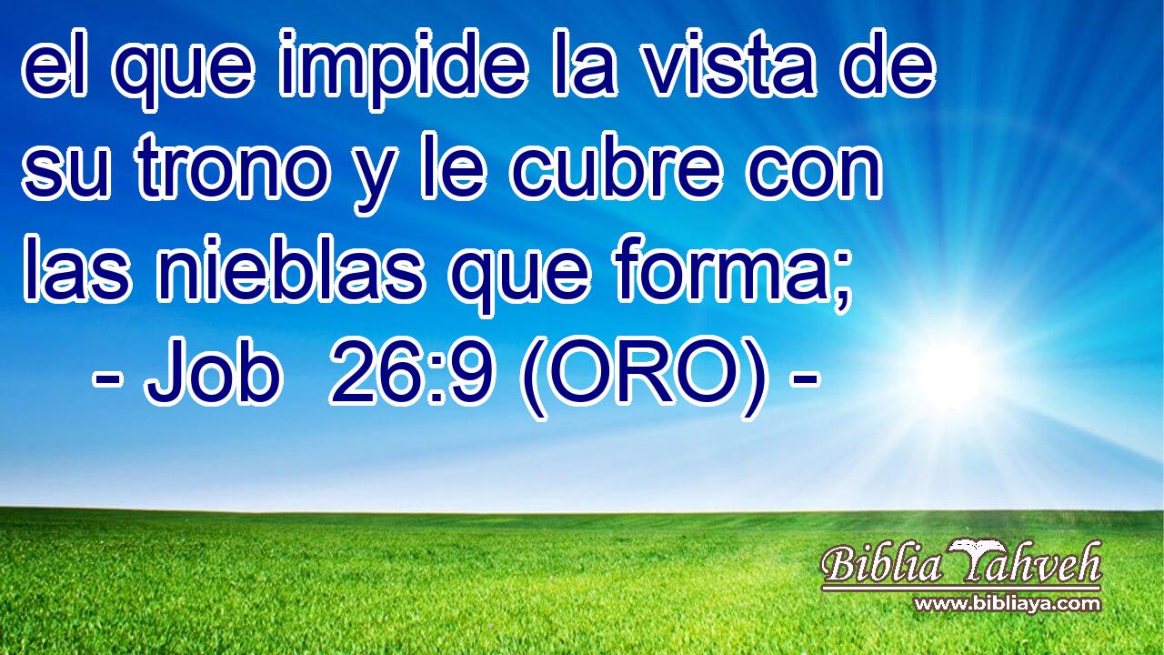  el que impide la vista de su trono y le cubre con las nieblas que forma; 