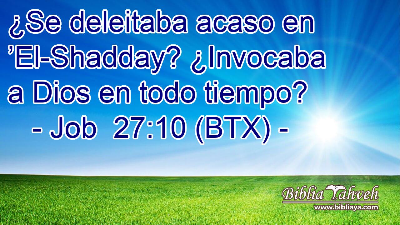 ¿Se deleitaba acaso en ’El-Shadday? ¿Invocaba a Dios en todo tiempo?