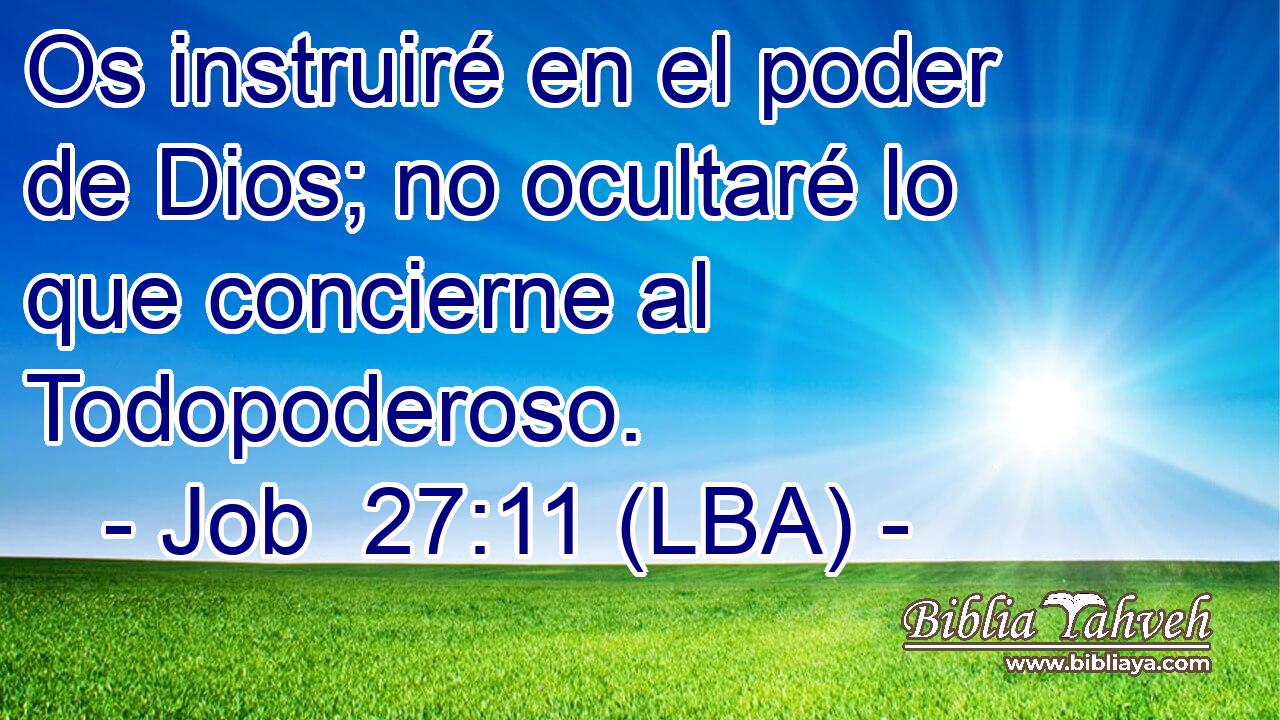 Os instruiré en el poder de Dios; no ocultaré lo que concierne al Todopoderoso.