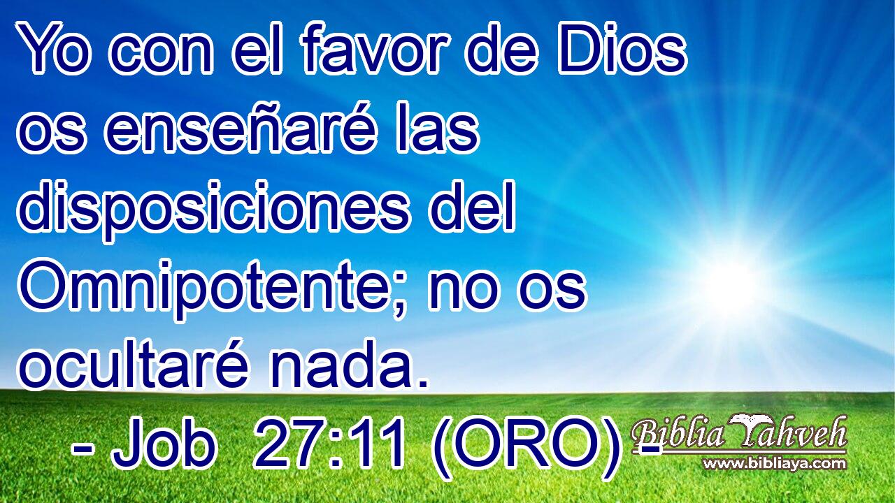  Yo con el favor de Dios os enseñaré las disposiciones del Omnipotente; no os ocultaré nada. 