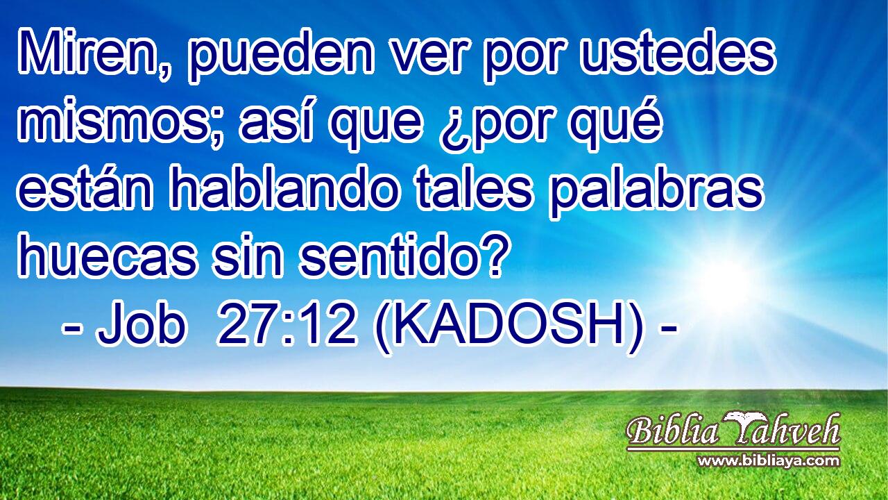  Miren, pueden ver por ustedes mismos; así que ¿por qué están hablando tales palabras huecas sin sentido? 