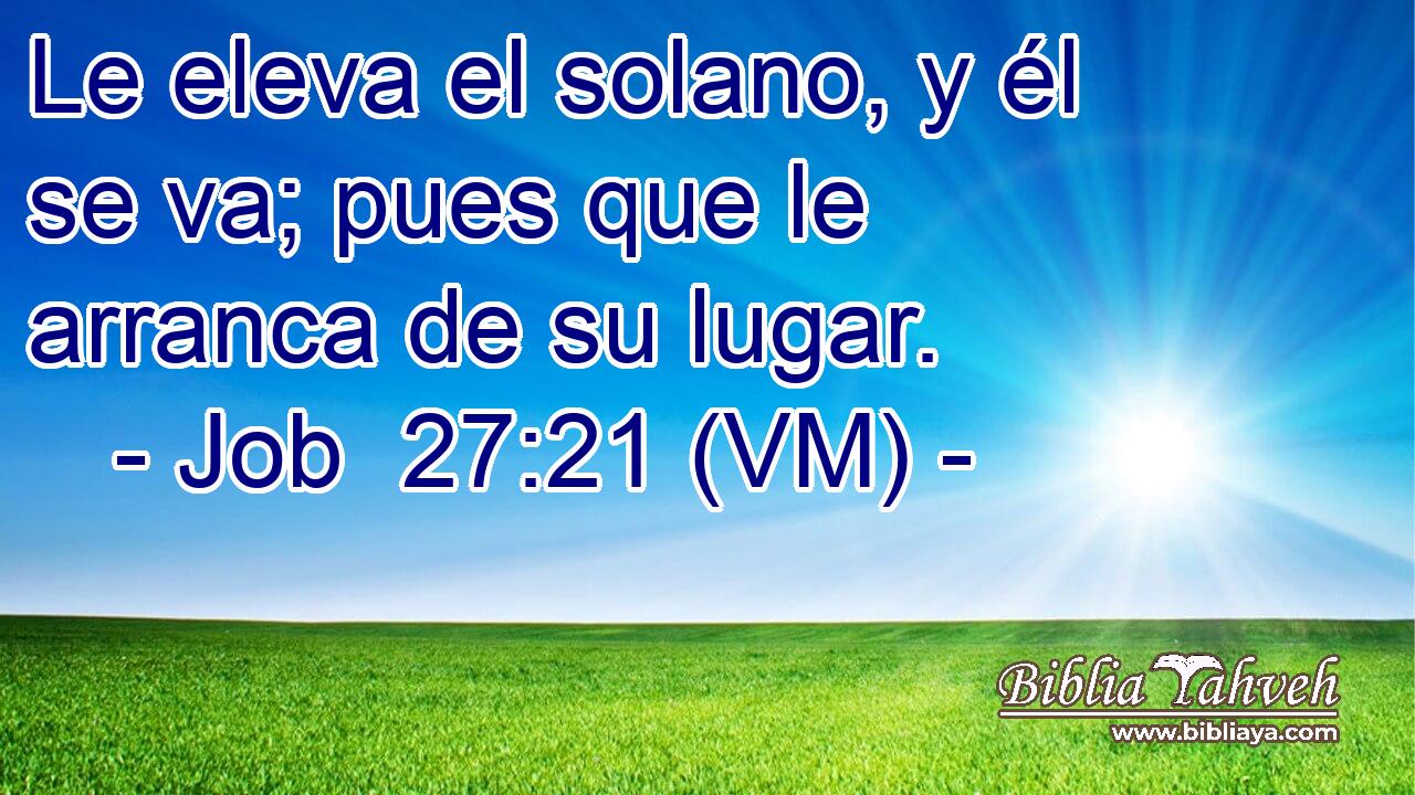  Le eleva el solano, y él se va; pues que le arranca de su lugar. 