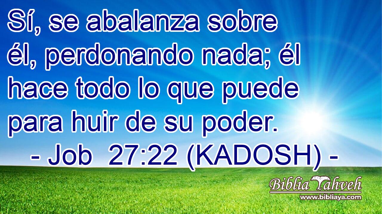  Sí, se abalanza sobre él, perdonando nada; él hace todo lo que puede para huir de su poder. 