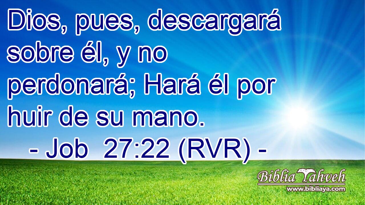 Dios, pues, descargará sobre él, y no perdonará; Hará él por huir de su mano.