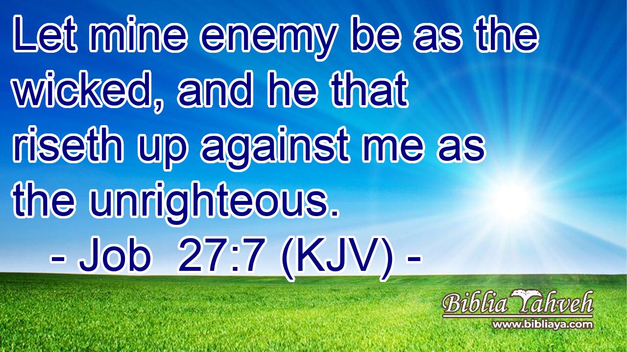 Let mine enemy be as the wicked, and he that riseth up against me as the unrighteous.