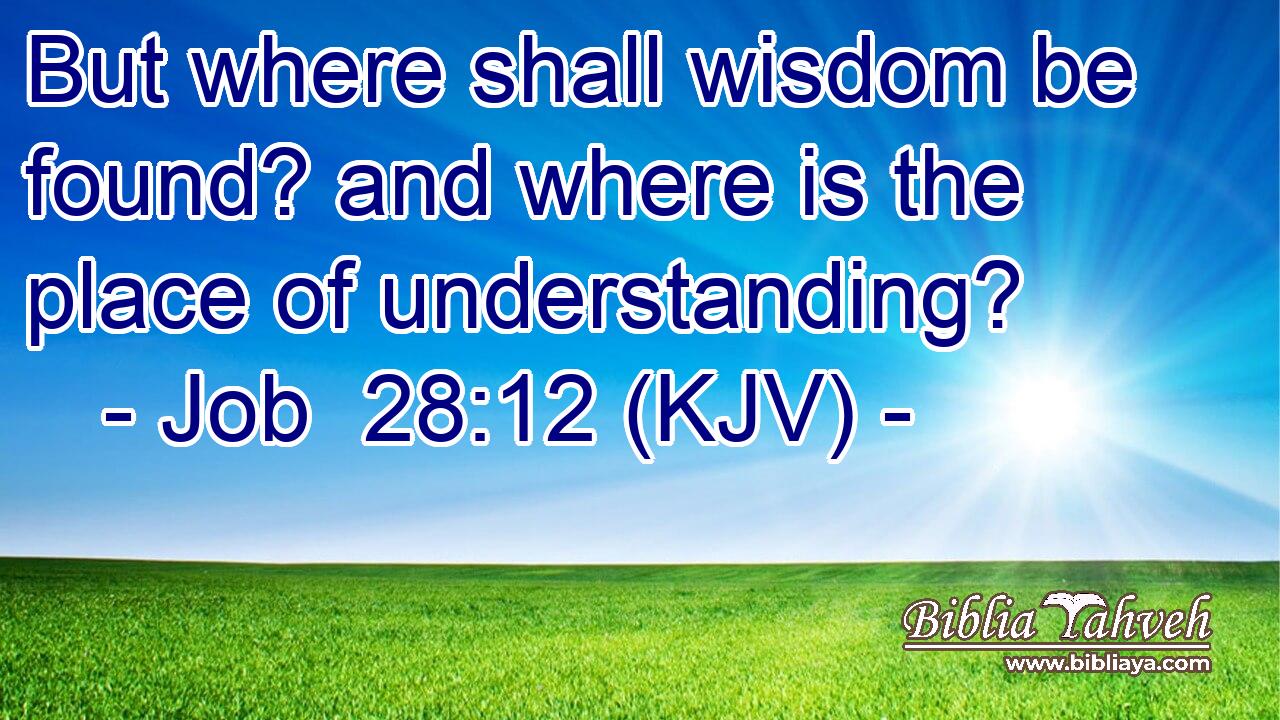 But where shall wisdom be found? and where is the place of understanding?