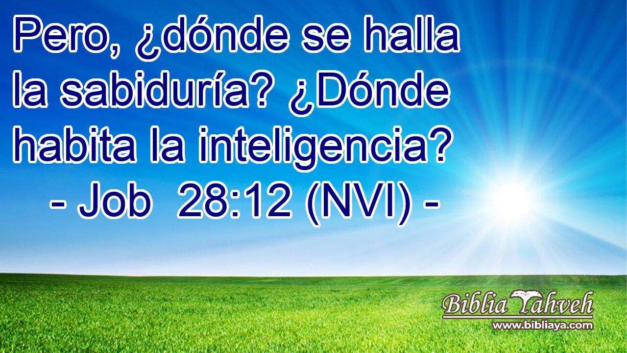 Pero, ¿dónde se halla la sabiduría? ¿Dónde habita la inteligencia? 