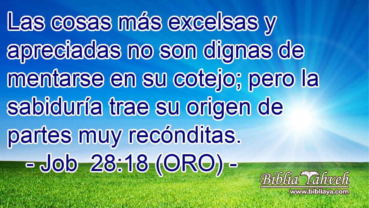  Las cosas más excelsas y apreciadas no son dignas de mentarse en su cotejo; pero la sabiduría trae su origen de partes muy recónditas. 