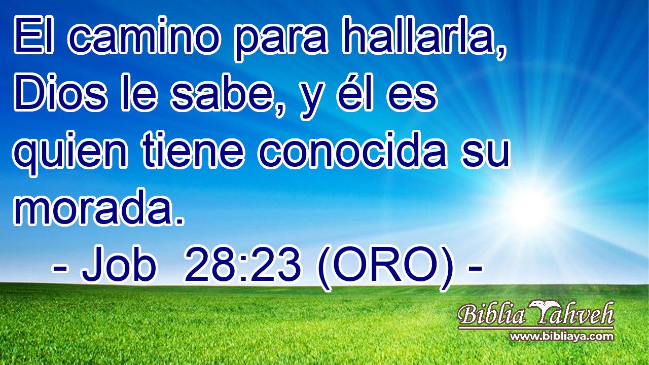  El camino para hallarla, Dios le sabe, y él es quien tiene conocida su morada. 