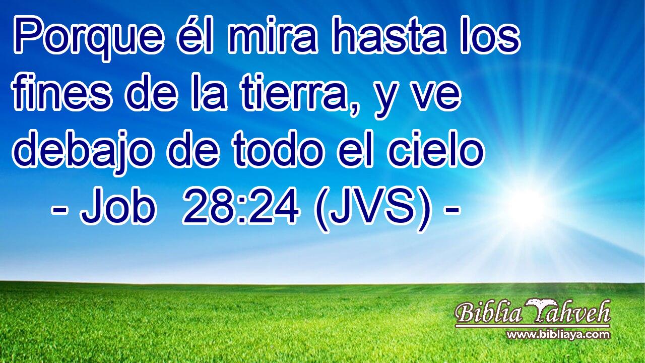 Porque él mira hasta los fines de la tierra, y ve debajo de todo el cielo