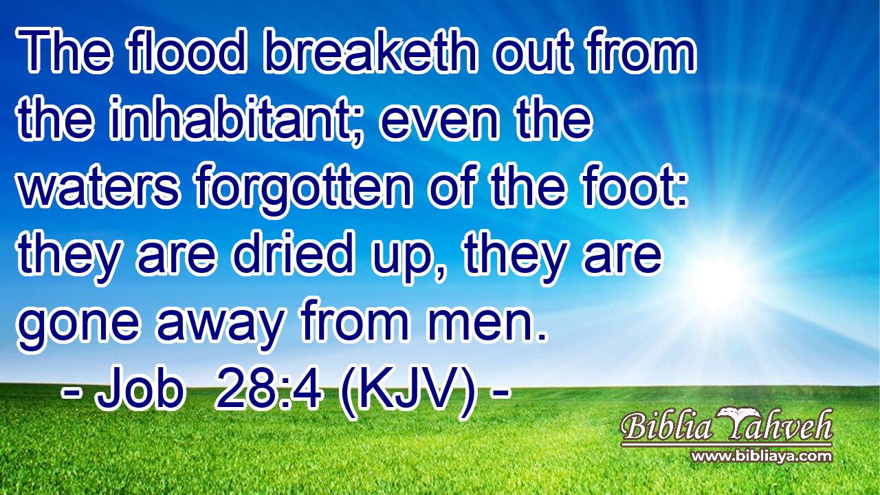The flood breaketh out from the inhabitant; even the waters forgotten of the foot: they are dried up, they are gone away from men.