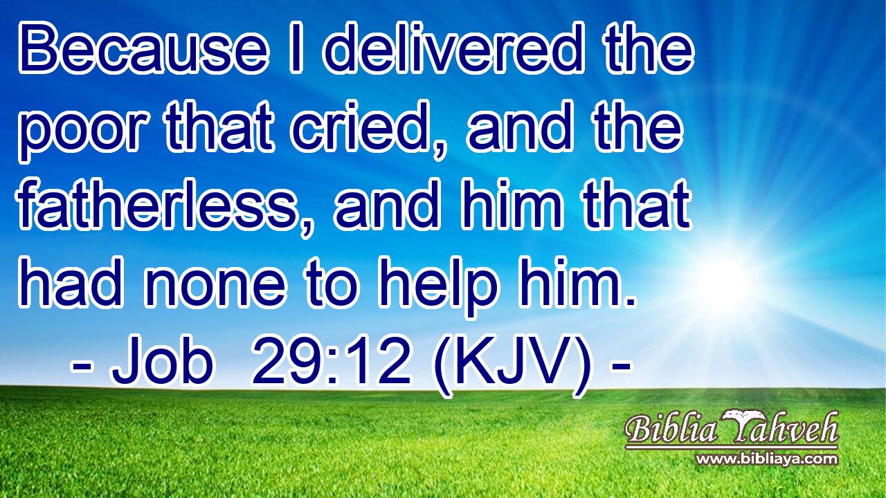 Because I delivered the poor that cried, and the fatherless, and him that had none to help him.