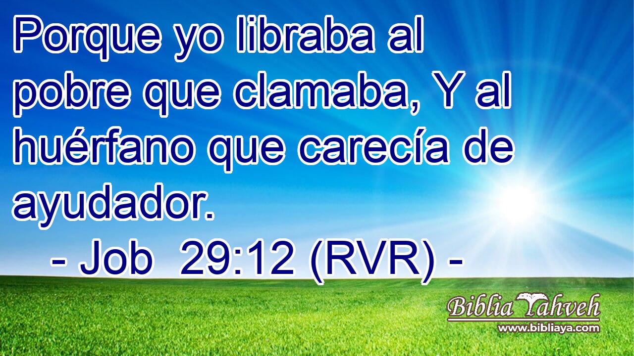Porque yo libraba al pobre que clamaba, Y al huérfano que carecía de ayudador.
