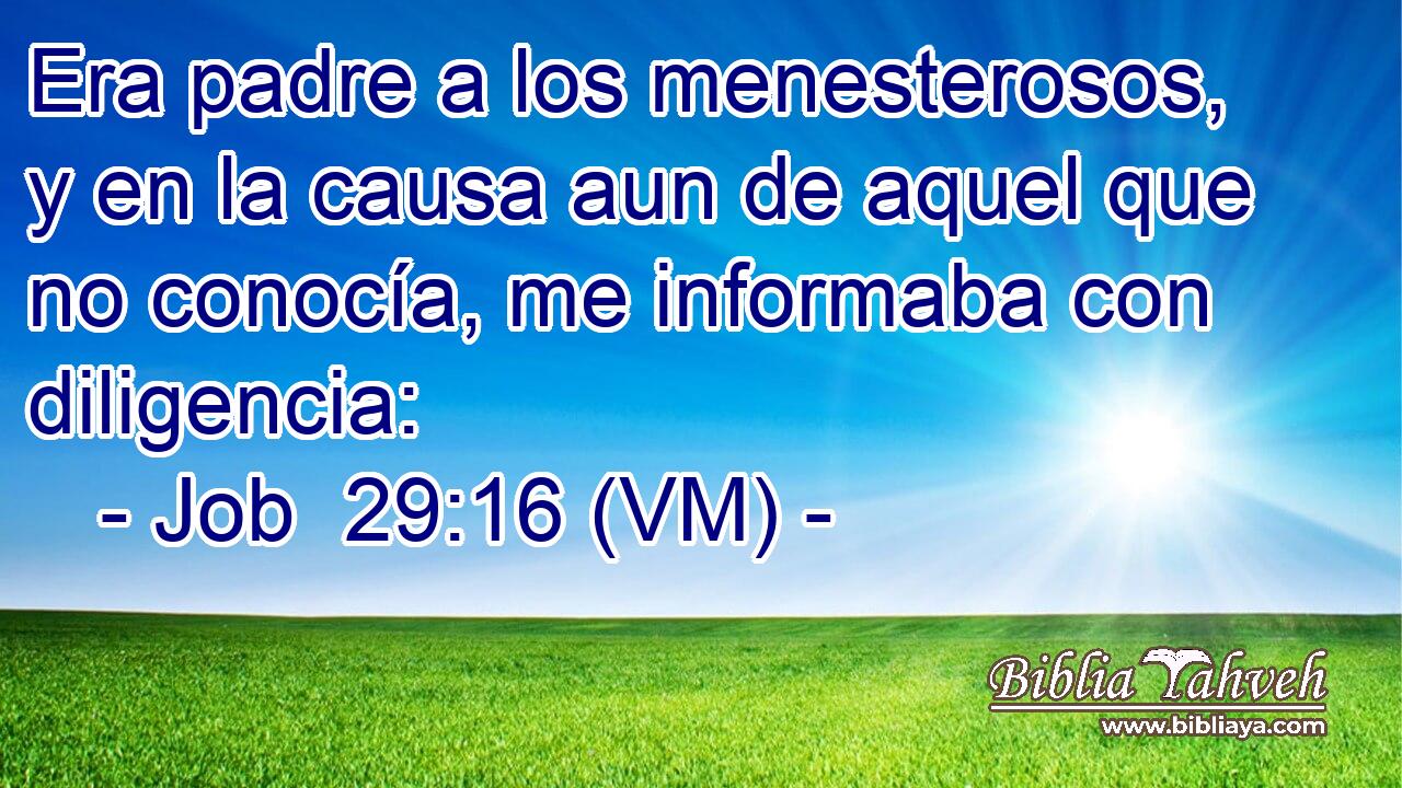  Era padre a los menesterosos, y en la causa aun de aquel que no conocía, me informaba con diligencia: 
