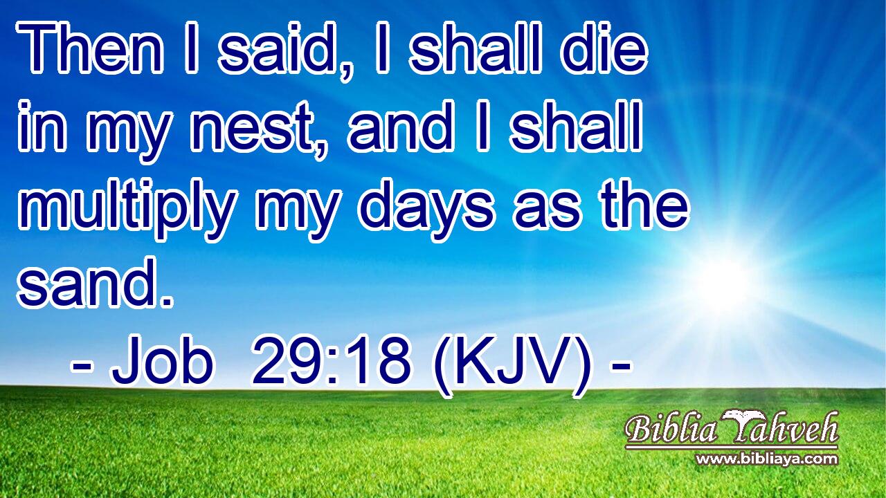 Then I said, I shall die in my nest, and I shall multiply my days as the sand.