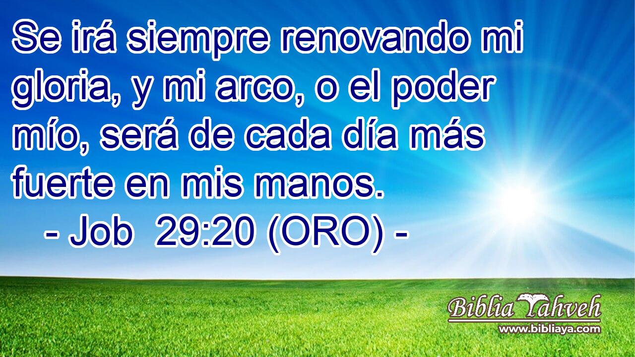  Se irá siempre renovando mi gloria, y mi arco, o el poder mío, será de cada día más fuerte en mis manos. 