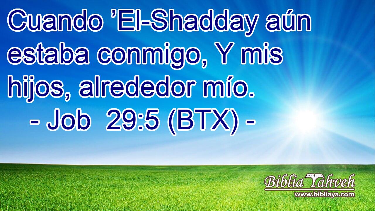Cuando ’El-Shadday aún estaba conmigo, Y mis hijos, alrededor mío.
