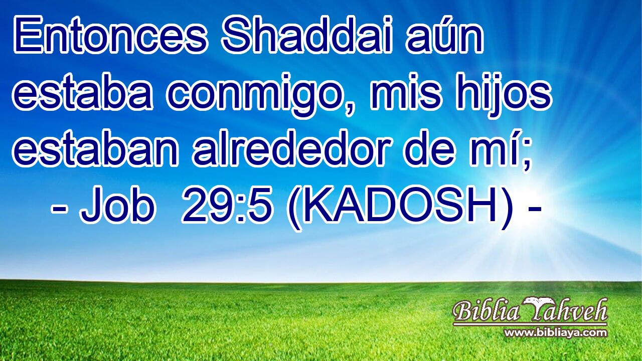  Entonces Shaddai aún estaba conmigo, mis hijos estaban alrededor de mí; 