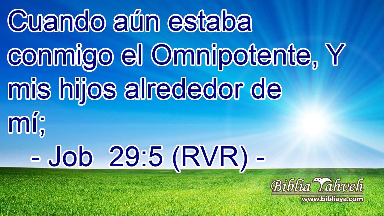 Cuando aún estaba conmigo el Omnipotente, Y mis hijos alrededor de mí;